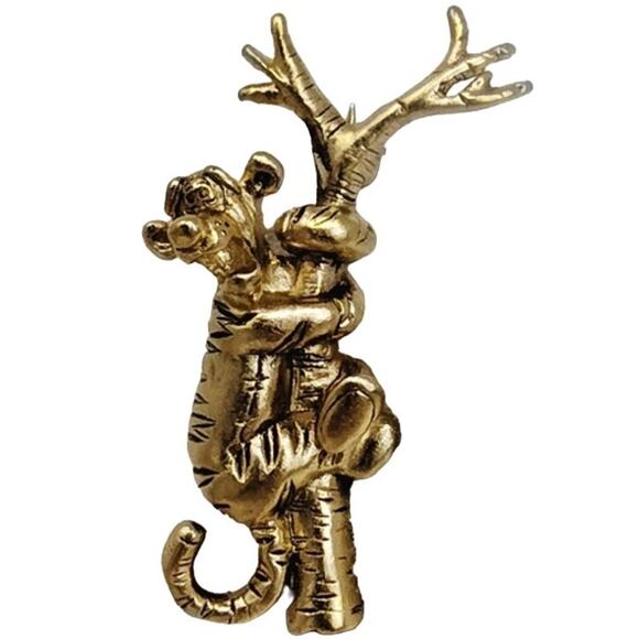 Disney Winnie the Pooh Tigger Branch Gold-Toned Brooch - Picture 1 of 7
